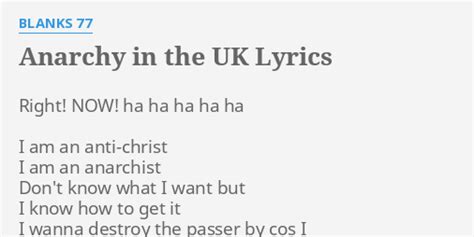 anarchy song lyrics|lyrics anarchy in the uk.